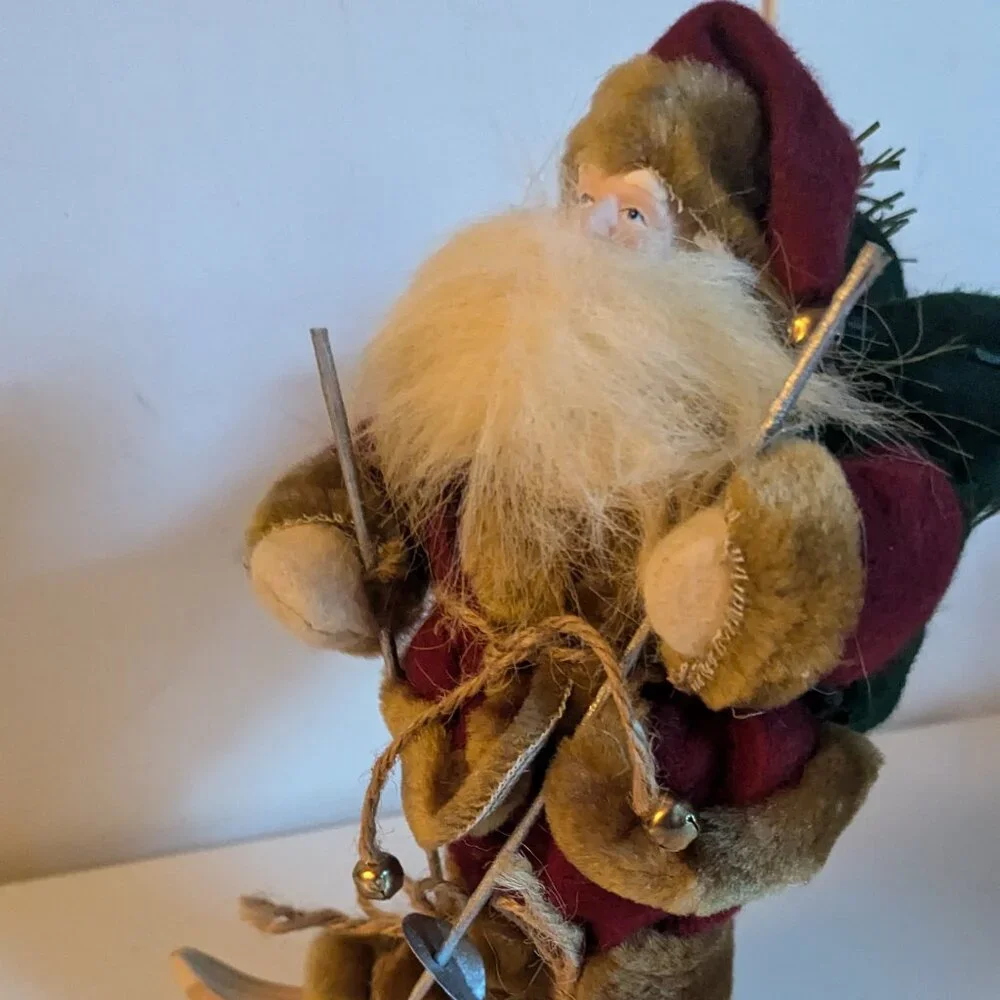 Vintage Skiing Santa Claus Kurt S Adler Farmhouse Christmas Holiday Home Decor